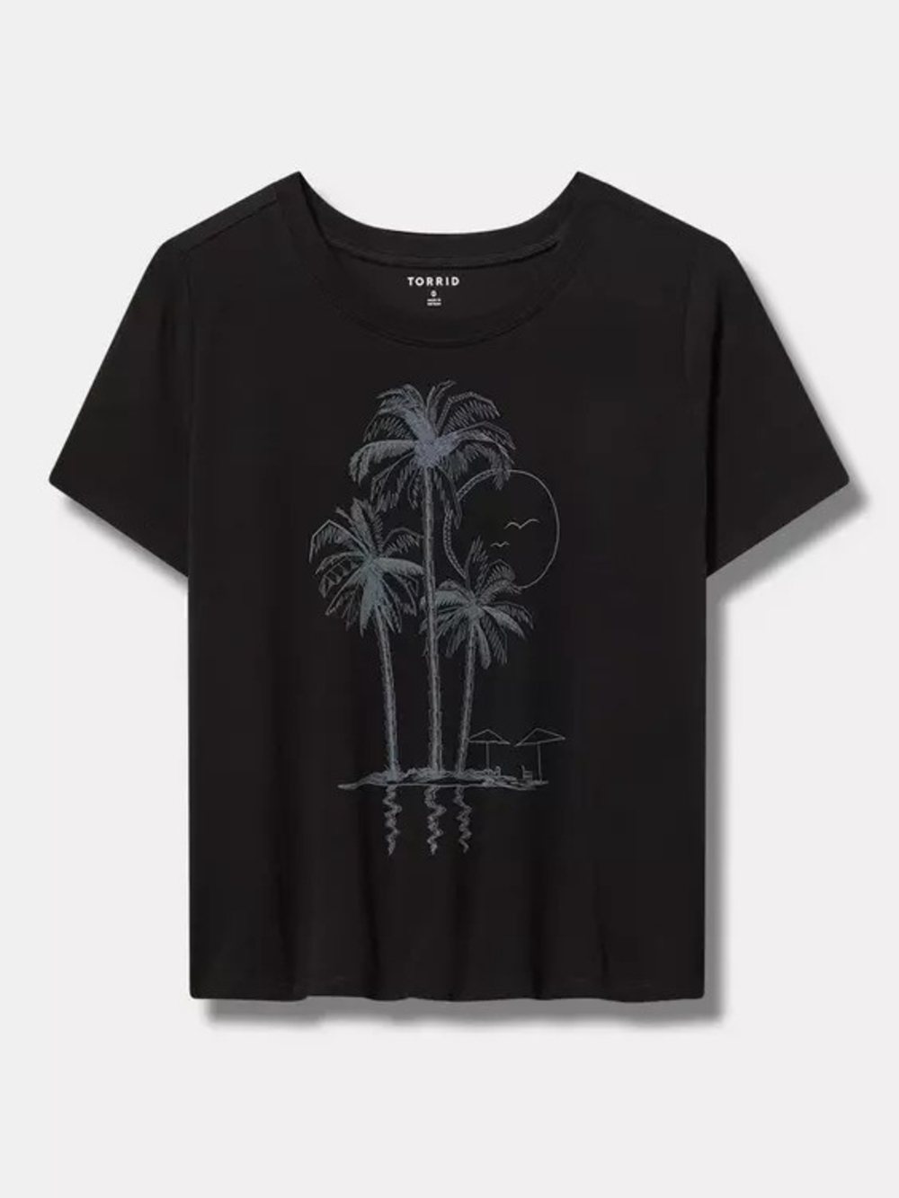 torrid Black Palm Tree Sketch Graphic Tee
